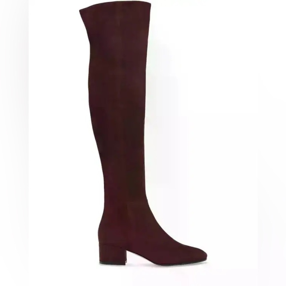 GIANVITO ROSSI BURGUNDY ROLLING 45mm Over-the-Knee Boots size 39.5 Italian